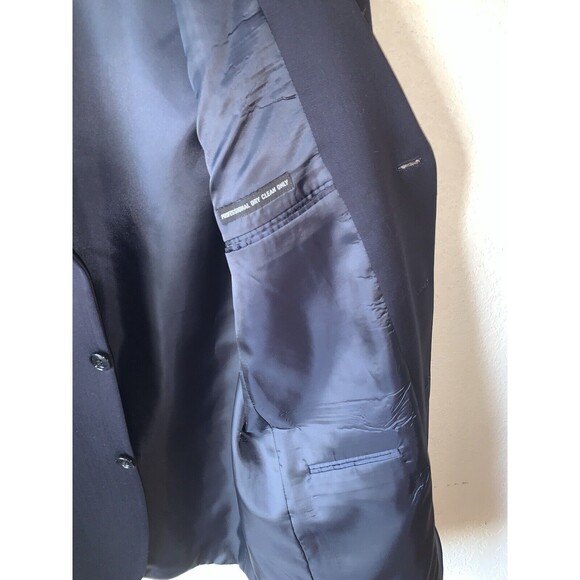 Jones New York Wool Blazer Jacket Mens 42R Blue Padded 3 Button Single Breasted - Picture 6 of 8